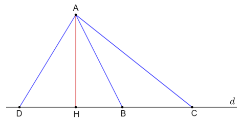 Lý thuyết Toán 7 Kết nối tri thức Bài 32: Quan hệ giữa đường vuông góc và đường xiên (ảnh 2)