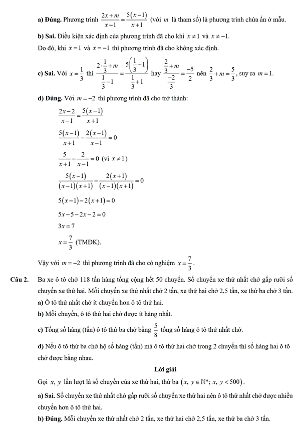 Đề kiểm tra Toán 9 Cánh diều Chương 1 (có lời giải)