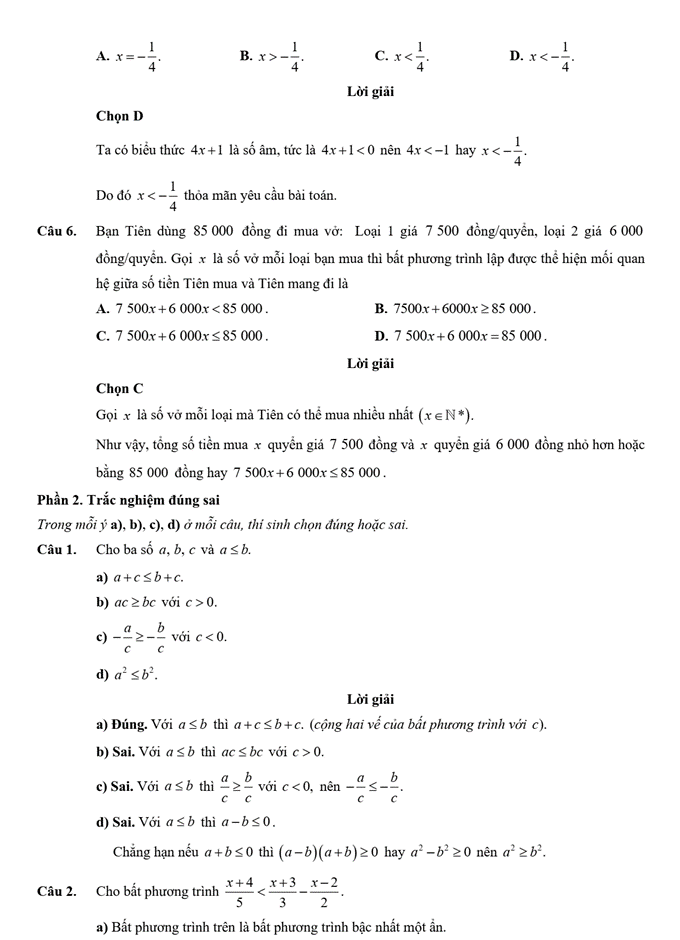 Đề kiểm tra Toán 9 Cánh diều Chương 2 (có lời giải)