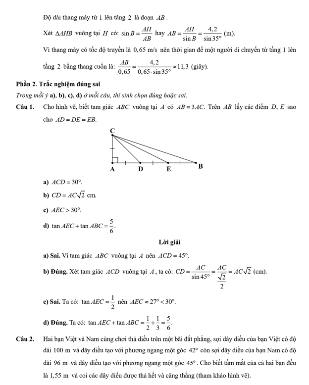 Đề kiểm tra Toán 9 Cánh diều Chương 4 (có lời giải)