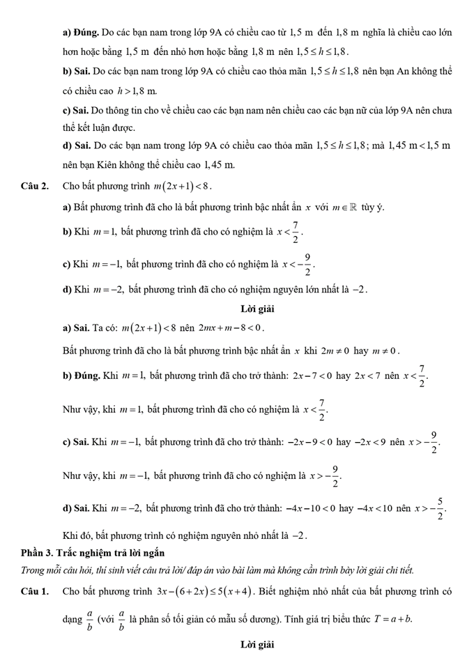 Đề kiểm tra Toán 9 Chân trời sáng tạo Chương 2 (có lời giải)