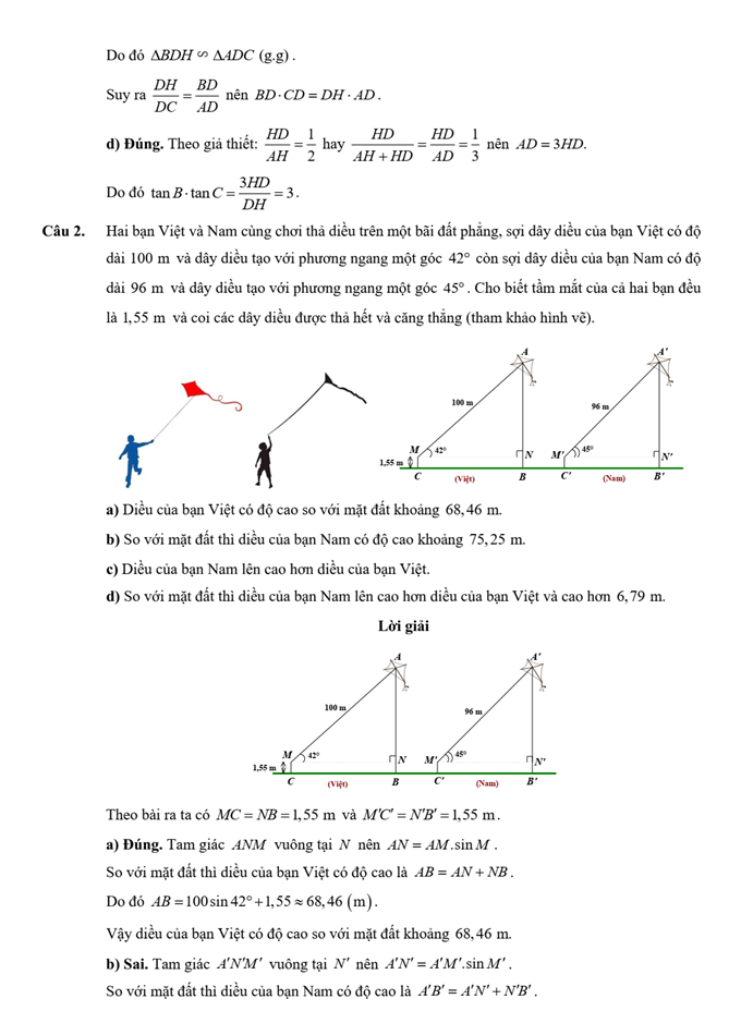 Đề kiểm tra Toán 9 Chân trời sáng tạo Chương 4 (có lời giải)