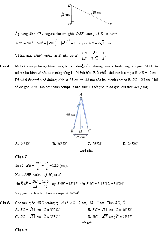 Đề kiểm tra Toán 9 Kết nối tri thức Chương 4  (có lời giải)