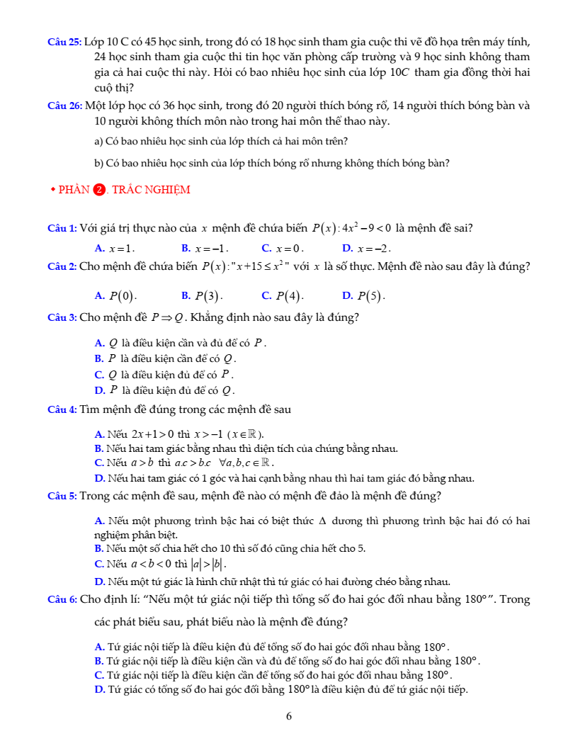 Chuyên đề bài tập bồi dưỡng HSG Toán 10 (có lời giải)