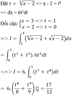 Tính tích phân hàm chứa căn thức bằng phương pháp đổi biến số