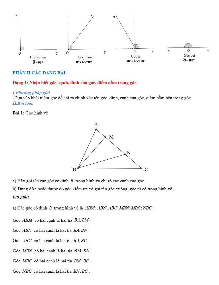 Chuyên đề bồi dưỡng HSG Toán 6 Góc (có lời giải)
