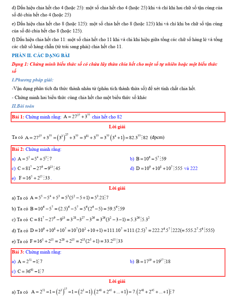 Chuyên đề bồi dưỡng HSG Toán 6 Phép chia hết và phép chia có dư (có lời giải)
