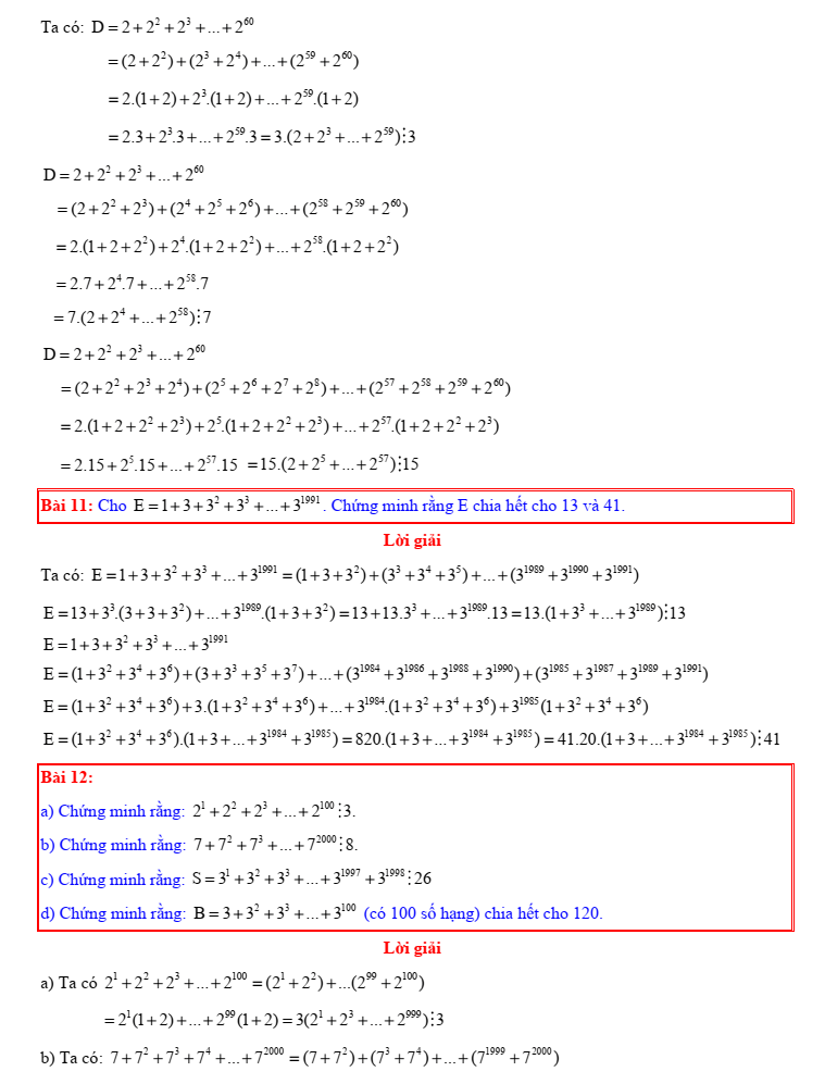 Chuyên đề bồi dưỡng HSG Toán 6 Phép chia hết và phép chia có dư (có lời giải)