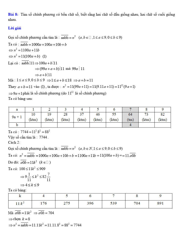 Chuyên đề bồi dưỡng HSG Toán 6 Số chính phương (có lời giải)