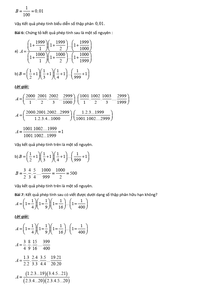Chuyên đề bồi dưỡng HSG Toán 6 Số thập phân (có lời giải)