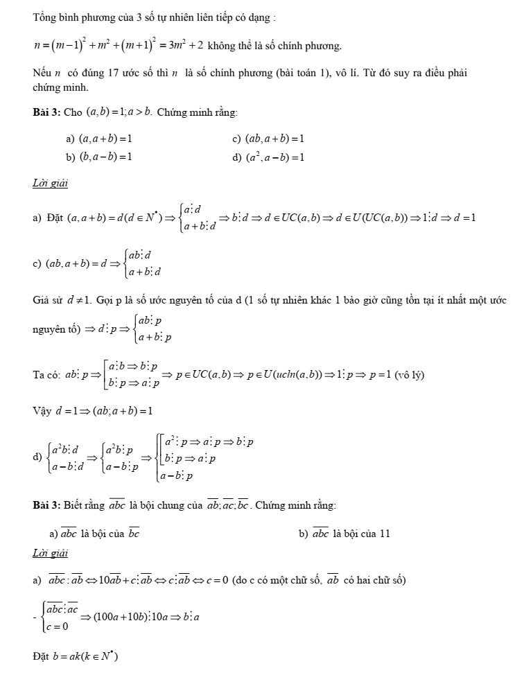 Chuyên đề bồi dưỡng HSG Toán 6 Ước chung lớn nhất và bội chung nhỏ nhất (có lời giải)