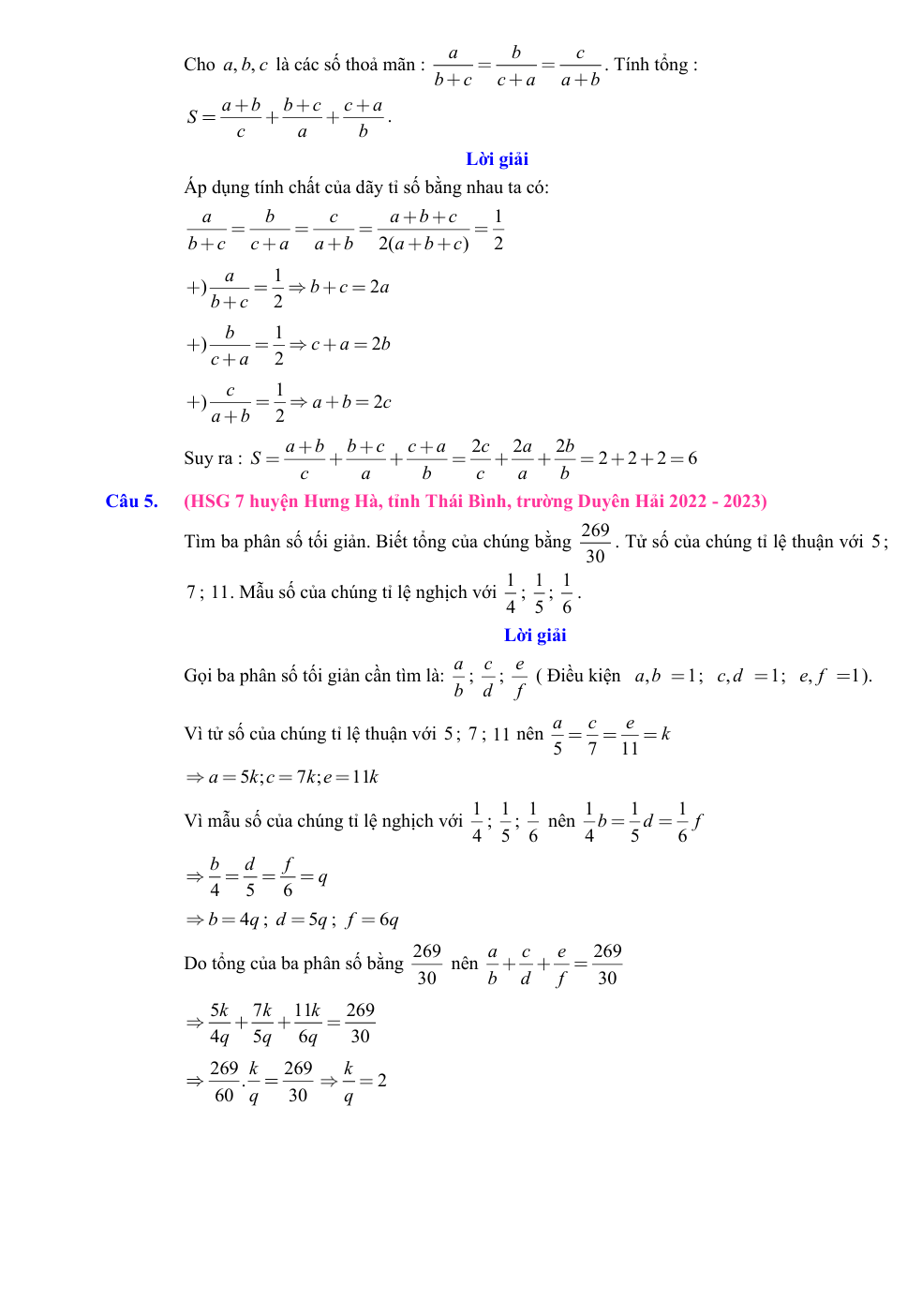 Chuyên đề bồi dưỡng HSG Toán 7 Các dạng toán về phân số (có lời giải)