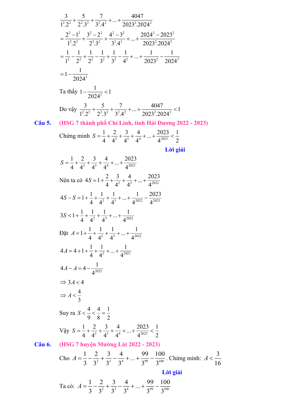 Chuyên đề bồi dưỡng HSG Toán 7 Lũy thừa với số mũ tự nhiên (có lời giải)
