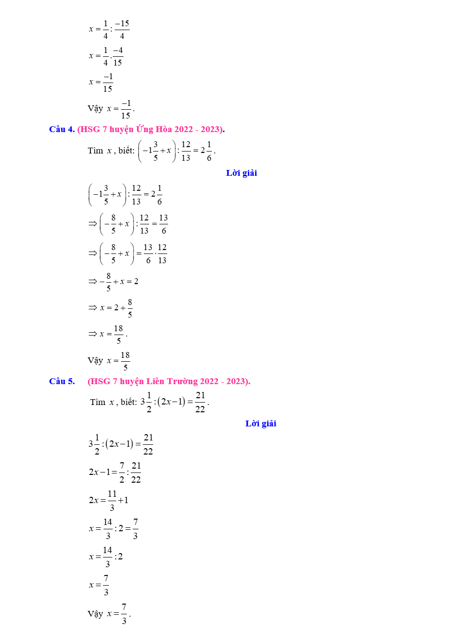 Chuyên đề bồi dưỡng HSG Toán 7 Tìm ẩn chưa biết (có lời giải)