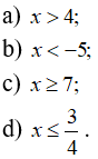 Cách biểu diễn tập nghiệm của bất phương trình trên trục số