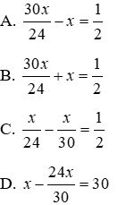 Trắc nghiệm Giải bài toán bằng cách lập phương trình có đáp án