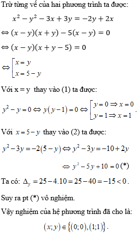 Cách giải hệ phương trình đối xứng loại 2 cực hay - Toán lớp 9