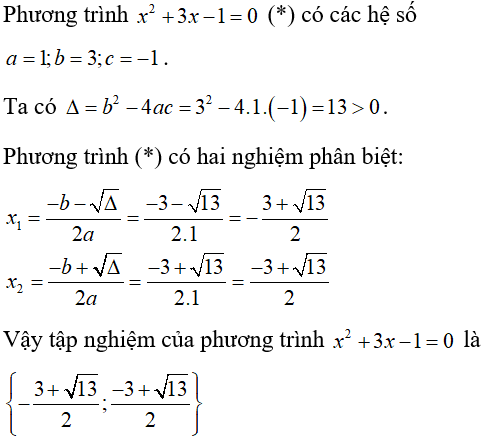 Công thức nghiệm của phương trình bậc 2