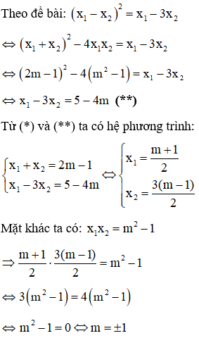 Cách tìm m để phương trình bậc hai có nghiệm thỏa mãn điều kiện - Toán lớp 9