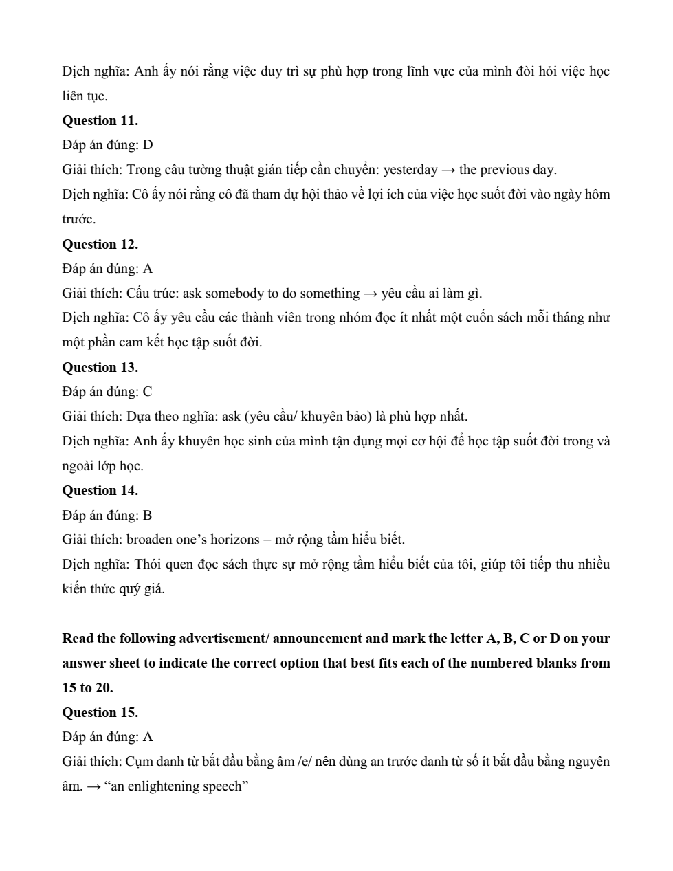 Đề kiểm tra Tiếng Anh 12 Global Success Unit 10 (có lời giải)