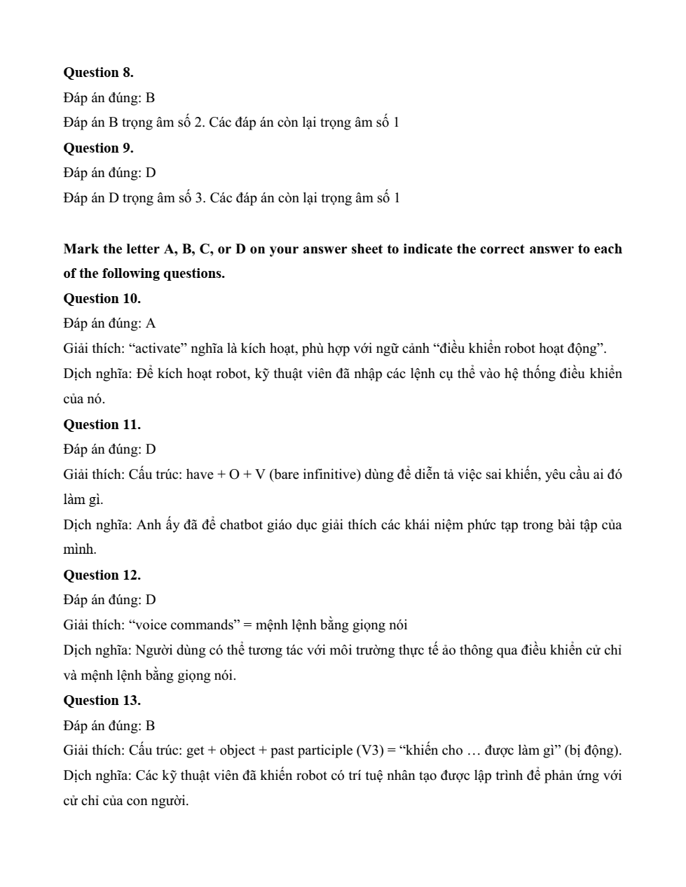 Đề kiểm tra Tiếng Anh 12 Global Success Unit 6 (có lời giải)