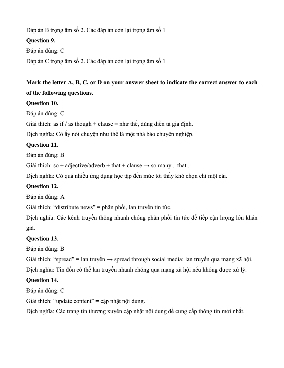 Đề kiểm tra Tiếng Anh 12 Global Success Unit 7 (có lời giải)