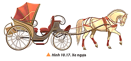 Xét trường hợp con ngựa kéo xe như Hình 10.17. Khi ngựa tác dụng một lực kéo lên xe