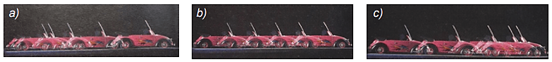 Hình dưới là ảnh chụp hoạt nghiệm thí nghiệm về sự thay đổi vận tốc của một ô tô