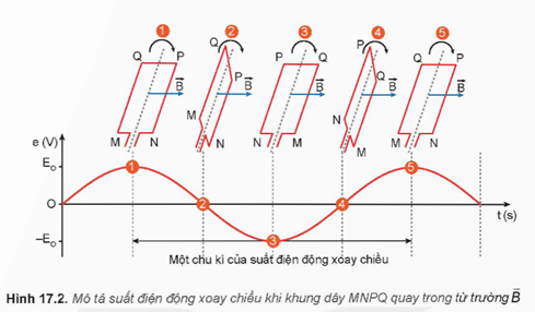 Lý thuyết Vật Lí 12 Kết nối tri thức Bài 17: Máy phát điện xoay chiều