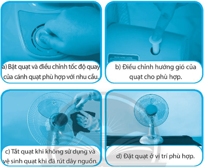 Vở bài tập Công nghệ lớp 3 Chân trời sáng tạo Bài 3: Sử dụng quạt điện