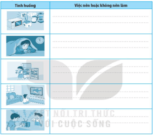 Vở bài tập Công nghệ lớp 3 Kết nối tri thức Bài 6: An toàn với môi trường công nghệ trong gia đình