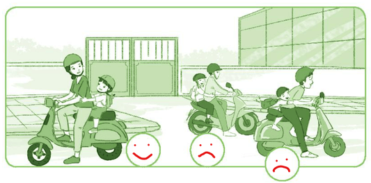 Vở bài tập Đạo đức lớp 3 trang 48, 49, 50, 51 Bài 10: An toàn khi tham gia các phương tiện giao thông - Kết nối tri thức