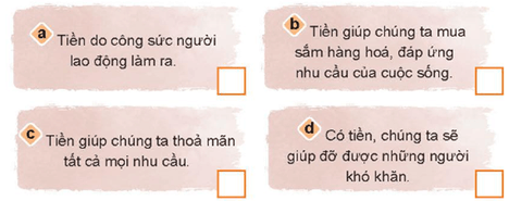 Vở bài tập Đạo đức lớp 4 Kết nối tri thức Bài 8: Quý trọng đồng tiền