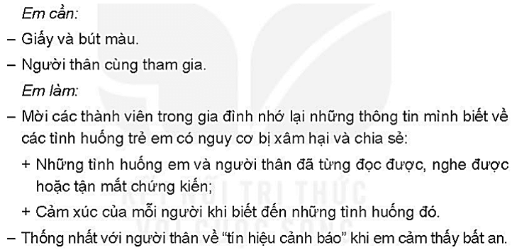 Vở bài tập Hoạt động trải nghiệm lớp 4 Kết nối tri thức trang 44 Tuần 21: Hành vi xâm hại trẻ em - nhận diện nguy cơ xâm hại trẻ em