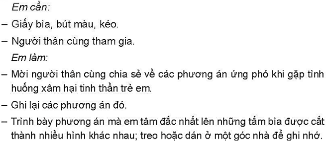 Vở bài tập Hoạt động trải nghiệm lớp 4 Kết nối tri thức trang 47, 49 Tuần 23: Hành vi xâm hại tinh thần - chia sẻ những điều khó nói