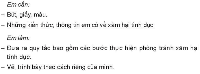 Vở bài tập Hoạt động trải nghiệm lớp 4 Kết nối tri thức trang 49 Tuần 24: Hành vi xâm hại tình dục - phòng tránh bị xâm hại tình dục