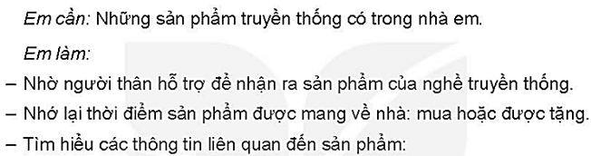 Vở bài tập Hoạt động trải nghiệm lớp 4 Kết nối tri thức trang 71, 72 Tuần 32: Nghề truyền thống - theo dấu nghệ nhân