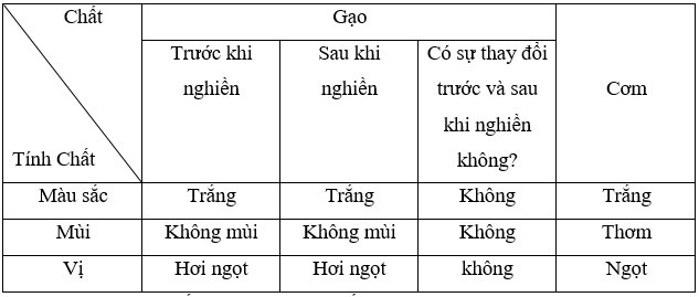 Vở bài tập Khoa học lớp 5 Cánh diều Bài 4: Sự biến đổi hoá học của chất