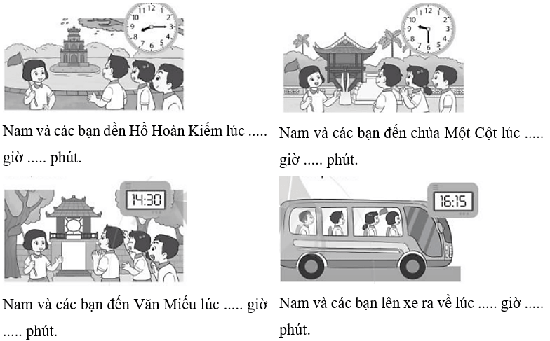 Vở bài tập Toán lớp 2 Cánh diều Bài 68: Giờ - Phút (trang 34)