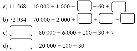 Vở bài tập Toán lớp 3 Cánh diều Tập 2 trang 14, 15, 16 Bài 63: Các số trong phạm vi 100 000 (Tiếp theo)