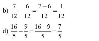 Vở bài tập Toán lớp 4 Cánh diều Bài 74: Trừ các phân số cùng mẫu số