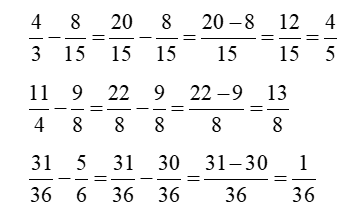 Vở bài tập Toán lớp 4 Cánh diều Bài 77: Trừ các phân số khác mẫu số