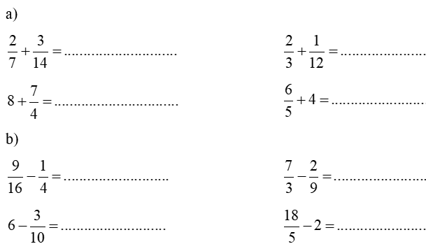 Vở bài tập Toán lớp 4 Cánh diều Bài 93: Ôn tập về phân số và các phép tính với phân số