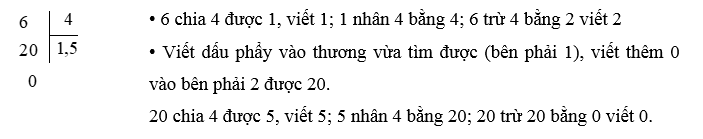 Vở bài tập Toán lớp 5 Chân trời sáng tạo Bài 36: Chia một số tự nhiên cho một số tự nhiên mà thương là một số thập phân