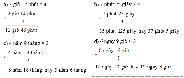 Vở bài tập Toán lớp 5 Chân trời sáng tạo Bài 80: Nhân số đo thời gian