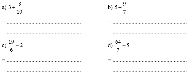 Vở bài tập Toán lớp 5 Kết nối tri thức Bài 6: Cộng, trừ hai phân số khác mẫu số