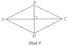 Hình thoi ABCD Hình 9 có bốn cạnh … hai cặp cạnh đối … và … bằng nhau hai đường chéo