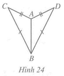 Hai tam giác ở Hình 24 có bằng nhau không? Vì sao