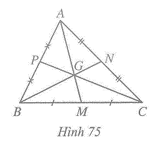 Ba đường trung tuyến cùng đi qua ……. Điểm đó được gọi là ……của tam giác