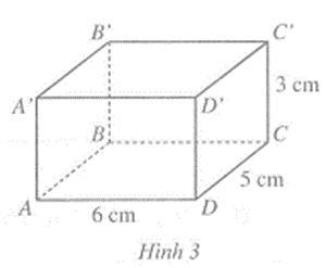 Cho hình hộp chữ nhật ABCD.A’B’C’D’ với các kích thước như ở Hình 3